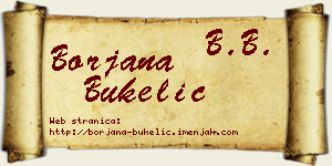 Borjana Bukelić vizit kartica